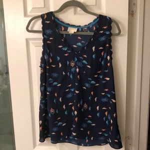 Anthropologie Maeve Blue Turtle Size 8 Sleeveless
